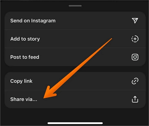 select share via option