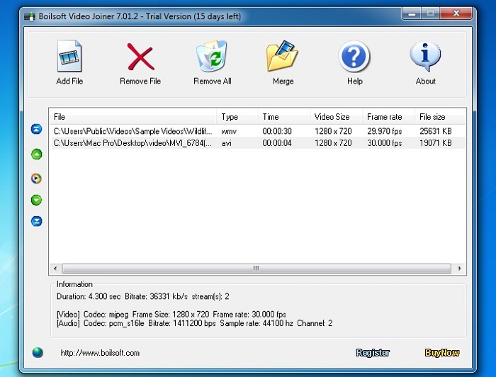Merge AVI video file
